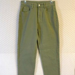NWOT Shein Army Green High Waist Straight Leg 5 Pocket Jeans Size PS/ 6P
